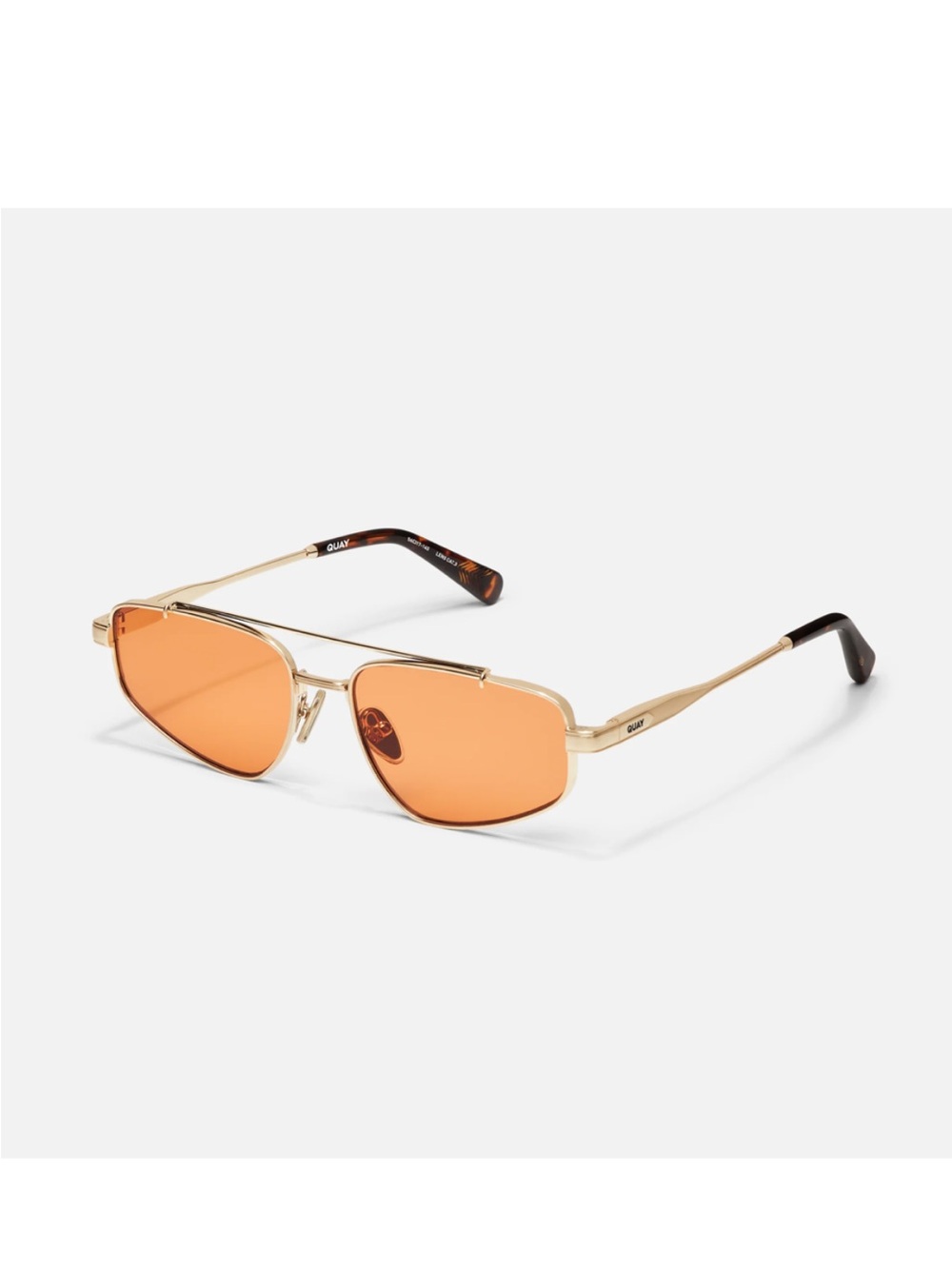 Quay Australia Pit Stop Brushed Gold Frame/ Honey Lens Sunglasses